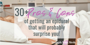 Woman in labor with an epidural